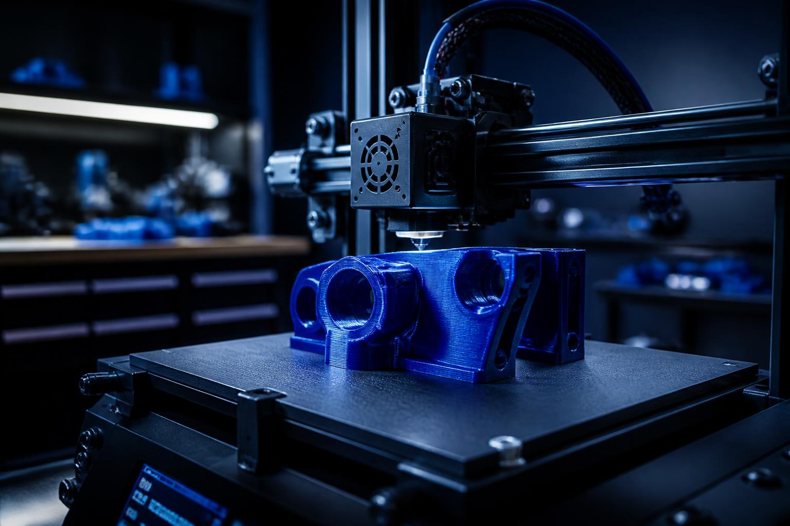 Imprimante 3D en cours de fabrication d'une pièce technique